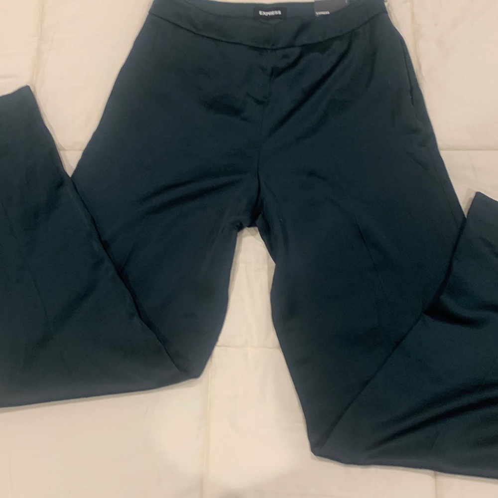 Express green satin 8R pants